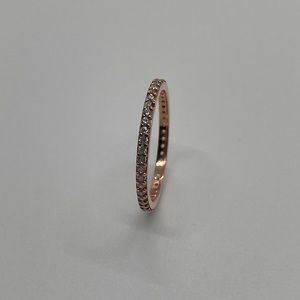 Sterling Silver Rose Gold Stack Ring/ Size 6,7 and 8